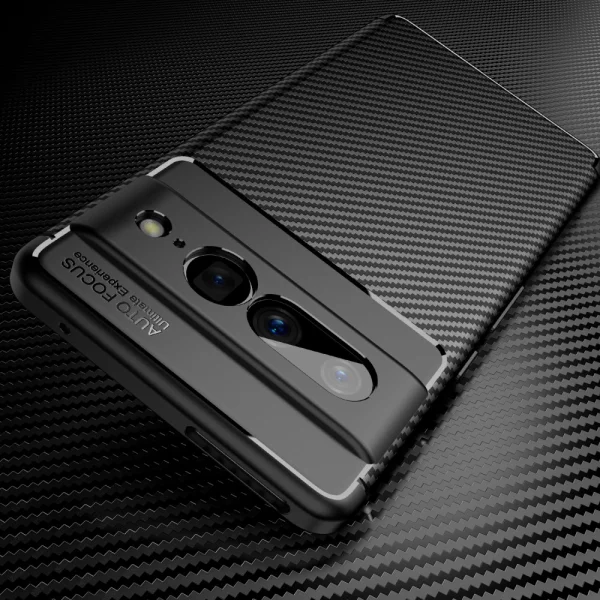 Silicone Case Carbon Fiber Texture for Google Pixel 7 Pro, black 2