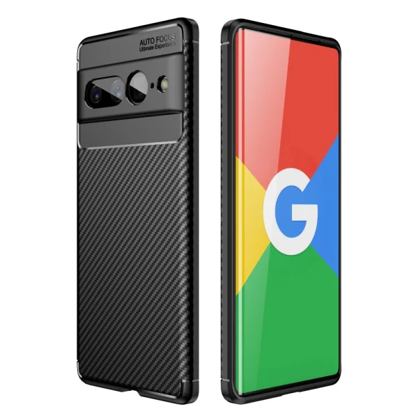 Silicone Case Carbon Fiber Texture for Google Pixel 7 Pro, black 1