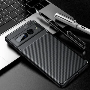 Silicone Case Carbon Fiber Texture for Google Pixel 7 Pro, black 6