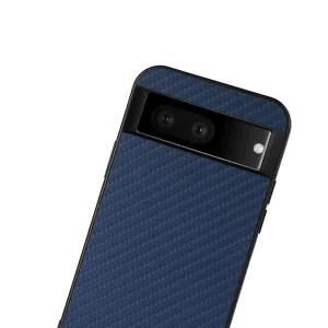 Удароустойчив калъф Carbon Leather Coated за Google Pixel 7, син 3