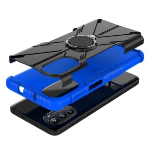 Удароустойчив калъф Ring Holder за Motorola Moto G52 4G / G82 5G, Син 4