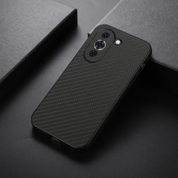 Carbon Fiber Texture Silicone Case for Huawei Nova 10 4G, black 4