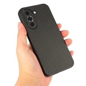 Carbon Fiber Texture Silicone Case for Huawei Nova 10 4G, black 3