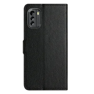 Wallet Case Litchi Texture for Nokia G60 5G, black 6