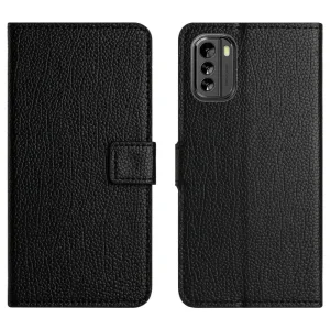 Калъф Тефтер Litchi Texture за Nokia G60 5G, черен