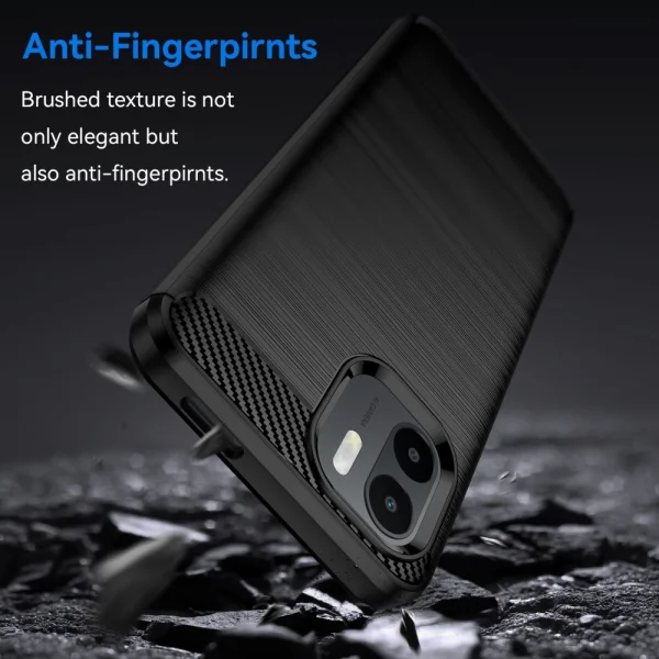 Carbon Silicone Case for Xiaomi Redmi A1, Black 2