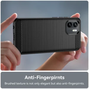 Carbon Silicone Case for Xiaomi Redmi A1, Black 3