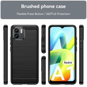 Carbon Silicone Case for Xiaomi Redmi A1, Black 4