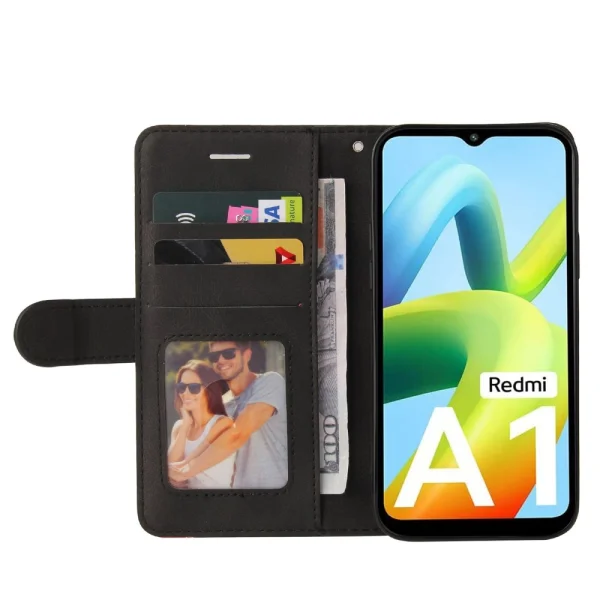 Wallet Stand Flip Case for Xiaomi Redmi A1 4G, Black 2