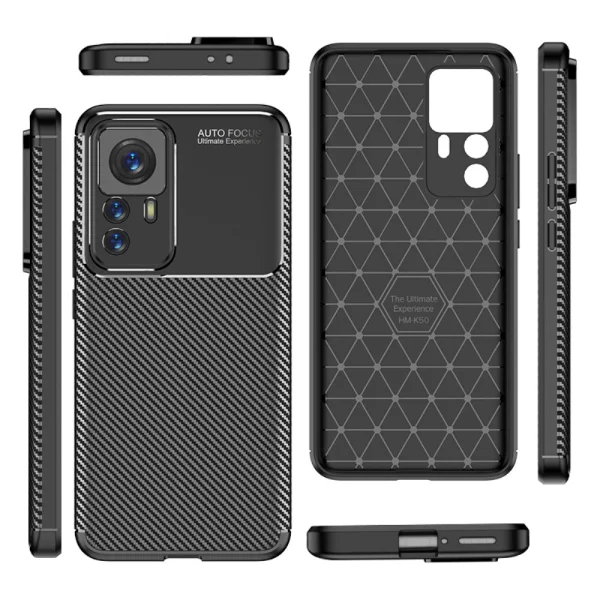 Силиконов Калъф Carbon Fiber Texture за Xiaomi 12T 5G/12T Pro 5G, черен 2