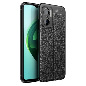 Силиконов калъф Litchi за Redmi 10 5G / Redmi Note 11E 5G / Redmi 10 Prime+ 5G, Черен