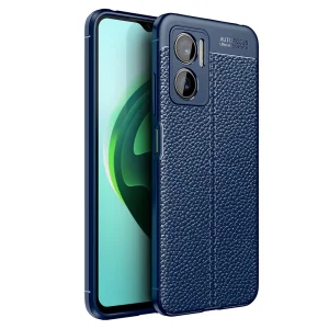 Силиконов калъф Litchi Texture за Xiaomi Redmi 10 5G / Redmi Note 11E 5G / Redmi 10 Prime+ 5G , Син