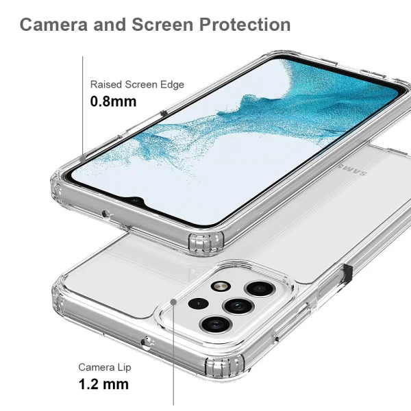 Удароустойчив калъф Shockproof TPU и Acrylic за Samsung Galaxy A23 4G/5G, прозрачен 3