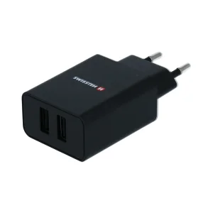 Зарядно Swissten SMART IC 2x USB 2,1A, с кабел MICRO USB, 1,2m, черен