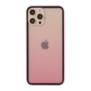 Удароустойчив калъф Gradient Color Plastic за iPhone 12/12 Pro, розов