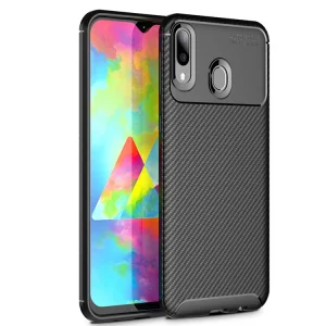 Силиконов гръб Carbon Fiber за Samsung Galaxy M20, Черен