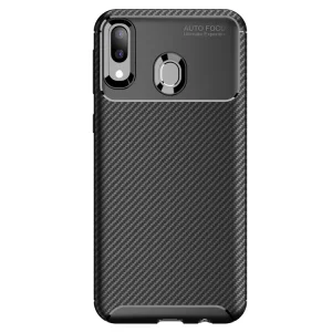 Силиконов гръб Carbon Fiber за Samsung Galaxy M20, Черен 3