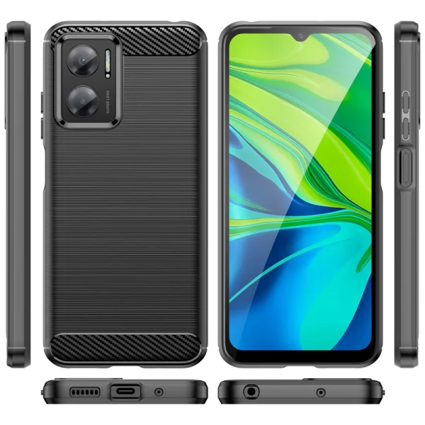 Силиконов Калъф Carbon за Xiaomi Redmi 10 5G / 10 Prime+ 5G / Note 11E 5G, Черен 5