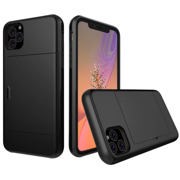 Shockproof case Plastic Card Holder for iPhone 11 Pro, black 3