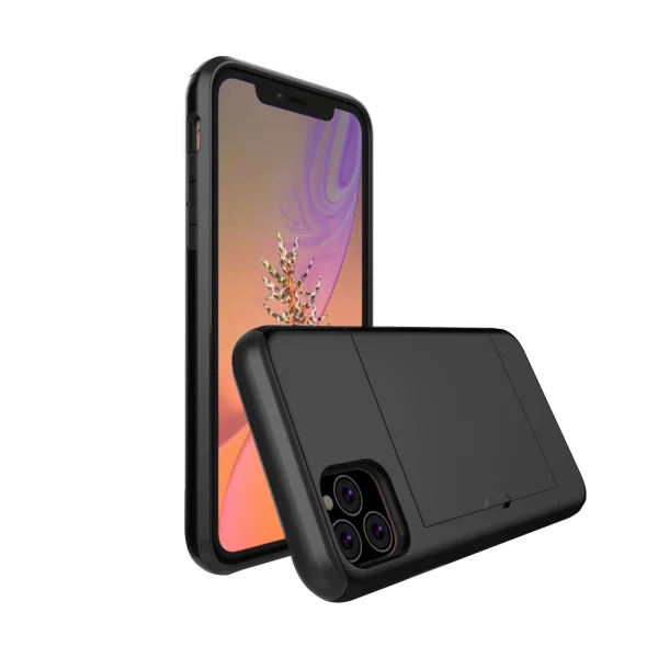 Shockproof case Plastic Card Holder for iPhone 11 Pro, black 2