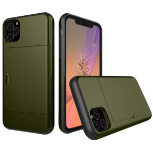 Shockproof case Plastic Card Holder for iPhone 11 Pro, green 3