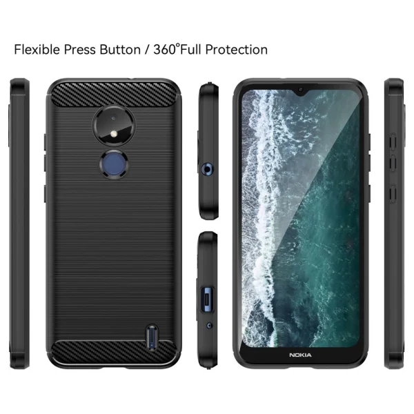 Silicone Case Carbon for Nokia C21, Black 4