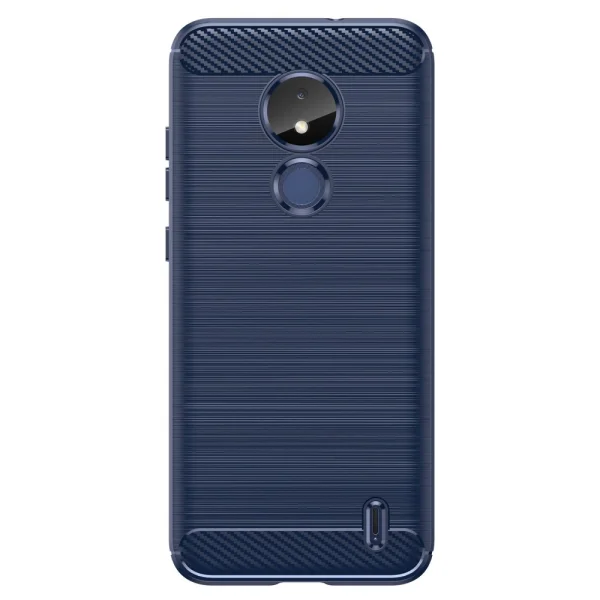 Carbon Silicone Case for Nokia C21, Blue 2