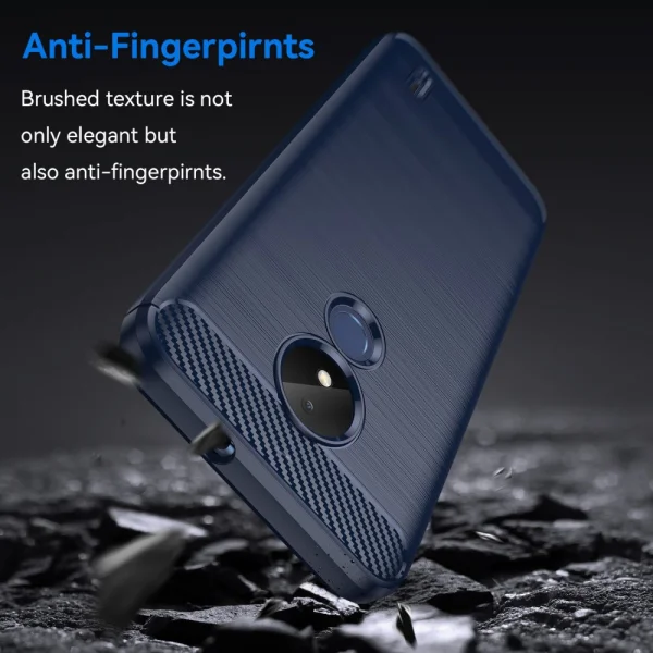 Carbon Silicone Case for Nokia C21, Blue 4