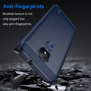 Carbon Silicone Case for Nokia C21, Blue 4