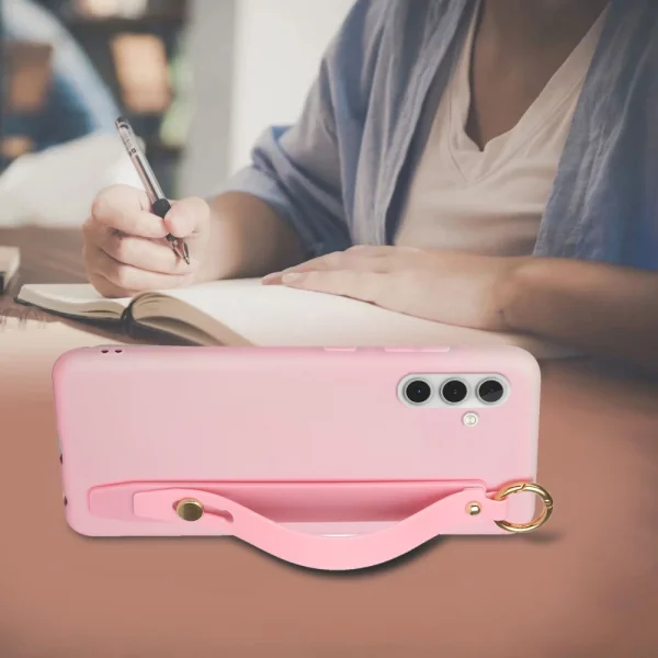 Silicone Case Hand Strap Kickstand for Samsung Galaxy A13 5G / A04s 4G, pink 5