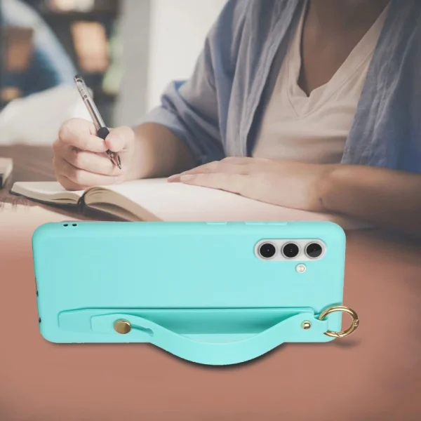 Силиконов калъф Hand Strap Kickstand за Samsung Galaxy A13 5G / A04s 4G, син 5