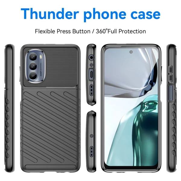 Силиконов калъф Thunder за Motorola Moto G62 5G, черен 6