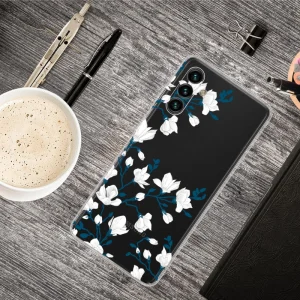Силиконов калъф за Samsung Galaxy A13 5G / A04s 4G, бели цветя 4