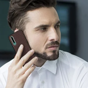 Стъклен гръб със силиконова лайстна Glass за Huawei P30, Тъмно сив 3