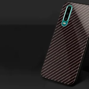 Стъклен гръб със силиконова лайстна Glass за Huawei P30, Тъмно сив 5
