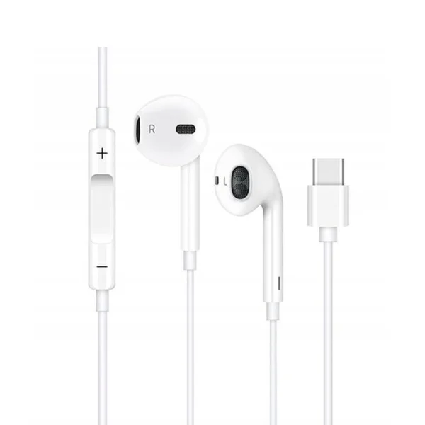 Headphones with microphone Prestico HF3, Type C, white 1