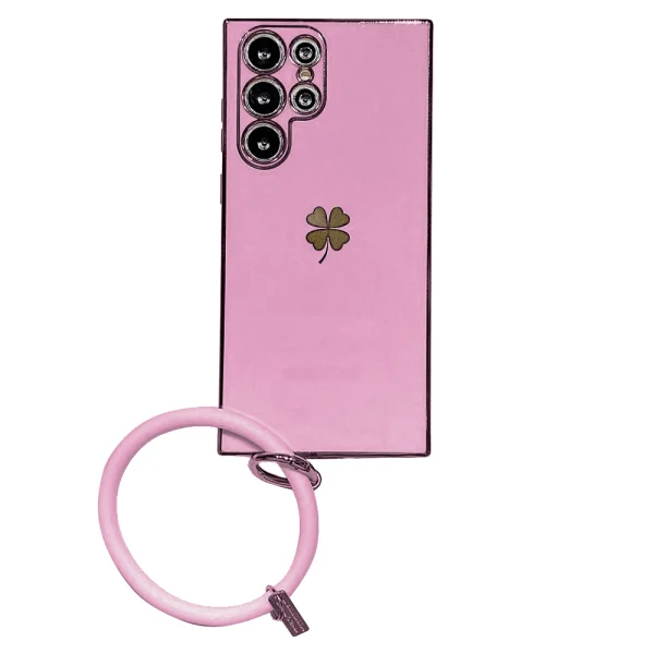 Силиконов калъф Four-Leaf Clover за Samsung Galaxy S22 Ultra 5G, лилав 1