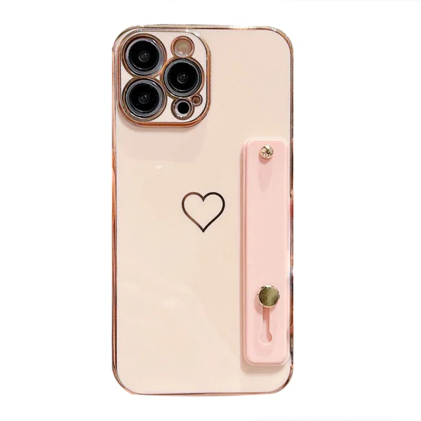 Силиконов калъф Heart за iPhone 13 Pro, розов 1