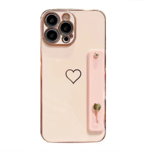 Силиконов калъф Heart за iPhone 13 Pro, розов