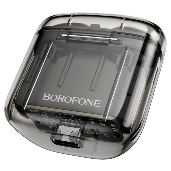 Earphones Borofone TWS BW23 Crystal Bean Transparent Edition, black 3