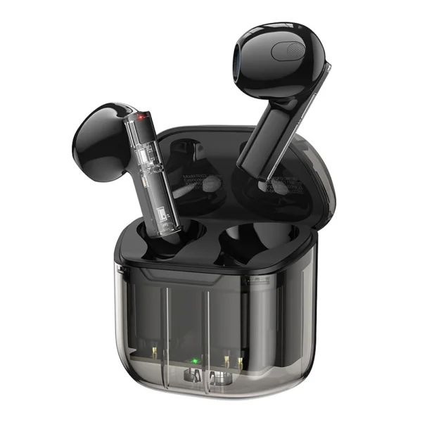 Earphones Borofone TWS BW23 Crystal Bean Transparent Edition, black 1