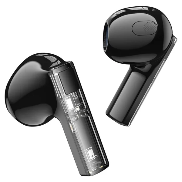 Earphones Borofone TWS BW23 Crystal Bean Transparent Edition, black 2