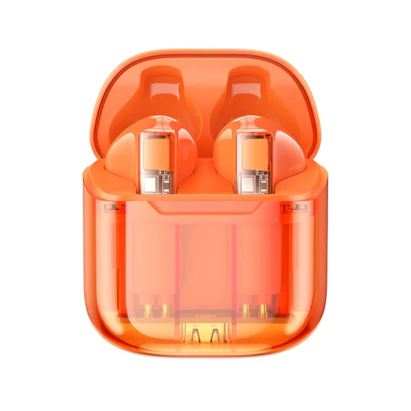 Borofone TWS BW23 Crystal Bean Transparent Edition Earphones, orange 1