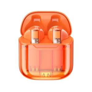 Слушалки Borofone TWS BW23 Crystal Bean Transparent Edition, оранжев
