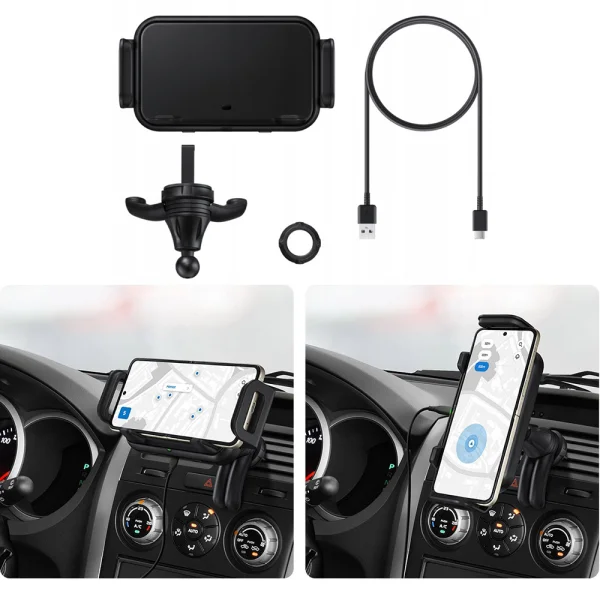 Безжично зарядно с поставка за кола Samsung, Car Holder with Wireless Charging EP-H5300CBEGEU 5