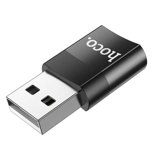Адаптер HOCO OTG USB A къмType C UA17, female, черен 2
