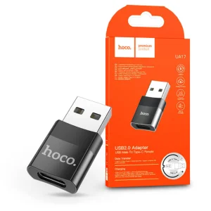 Адаптер HOCO OTG USB A къмType C UA17, female, черен 4