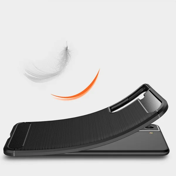 Silicone Case Carbon Fibre Brushed for Samsung Galaxy S23 Plus, Black 2