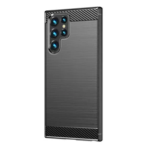 Силиконов калъф Carbon за Samsung Galaxy S23 Ultra, черен