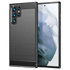 Silicone case Carbon for Samsung Galaxy S23 Ultra, black 3